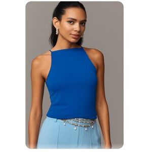 MAEVE by Anthropologie Vibrant Cobalt Square Neck Camisole Top Size Small